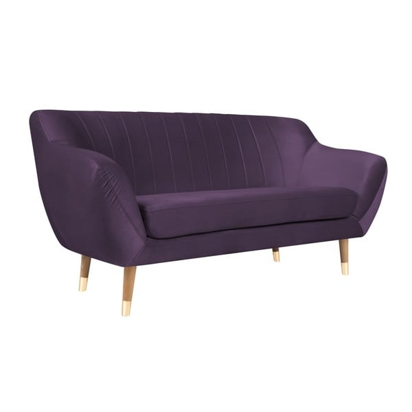 Fialová sametová pohovka Mazzini Sofas Benito, 158 cm-image-2