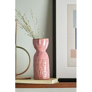 Růžová ručně vyrobená váza z kameniny (výška 14,5 cm) Embla – Bloomingville