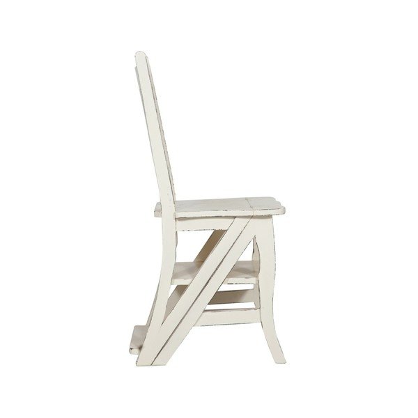 Bílá židle z mahagonového dřeva a skládací žebřík v jednom Biscottini Claudia-image-3