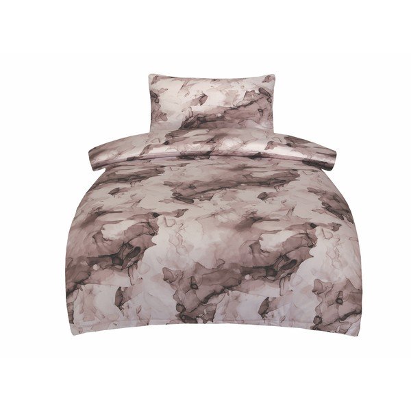 Hnědé povlečení na jednolůžko z bavlněného saténu 140x200 cm Deluxe Minerals – My House