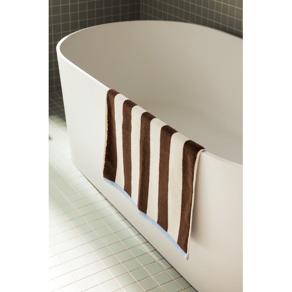 Hnědá/krémová textilní koupelnová předložka 50x80 cm Gobo – noo.ma-image-1