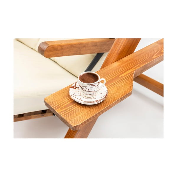 Dřevěná zahradní houpačka v krémovo-přírodní barvě Galata – Floriane Garden-image-4