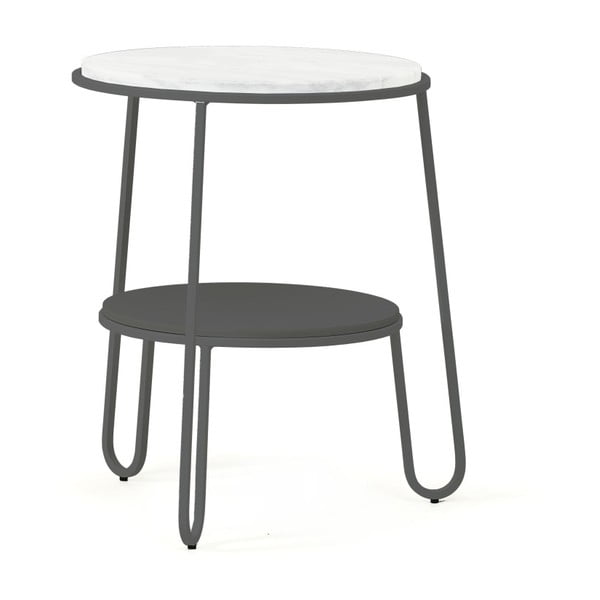 Šedý odkládací stolek HARTÔ Anatole, ⌀ 40 cm