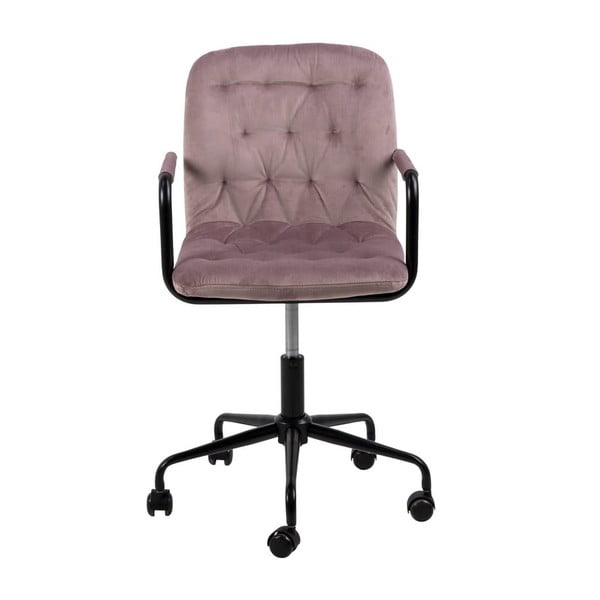 Růžová kancelářská židle se sametovým povrchem Actona Wendy