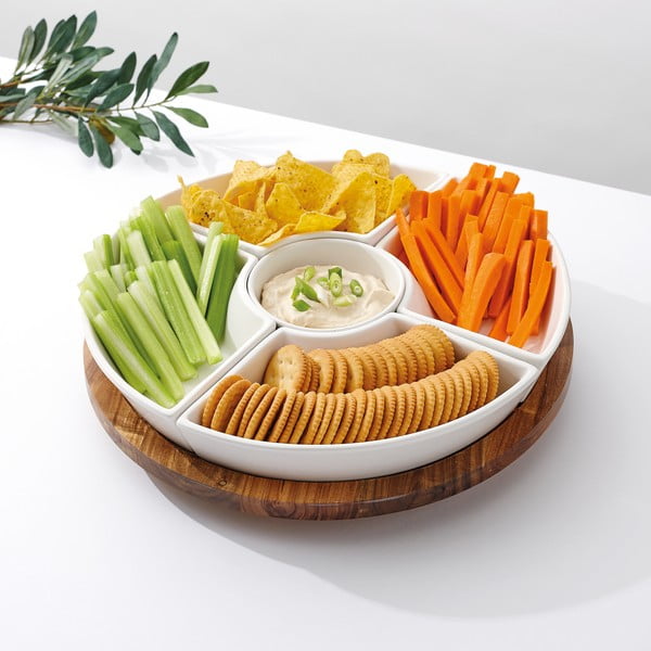 Bílý servírovací talíř z kameniny 35x35 cm Essentials - Ladelle-image-1