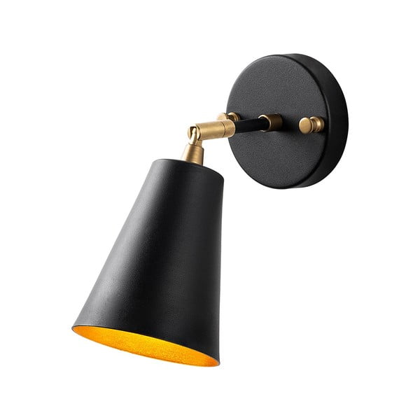 Nástěnné svítidlo v černé a zlaté barvě ø 10 cm Evander – Opviq lights