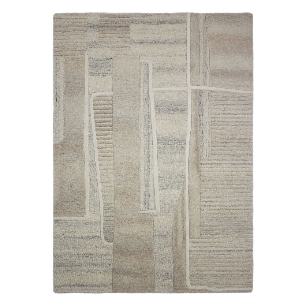 Šedobéžový ručně tkaný vlněný koberec 160x230 cm Lira – Flair Rugs