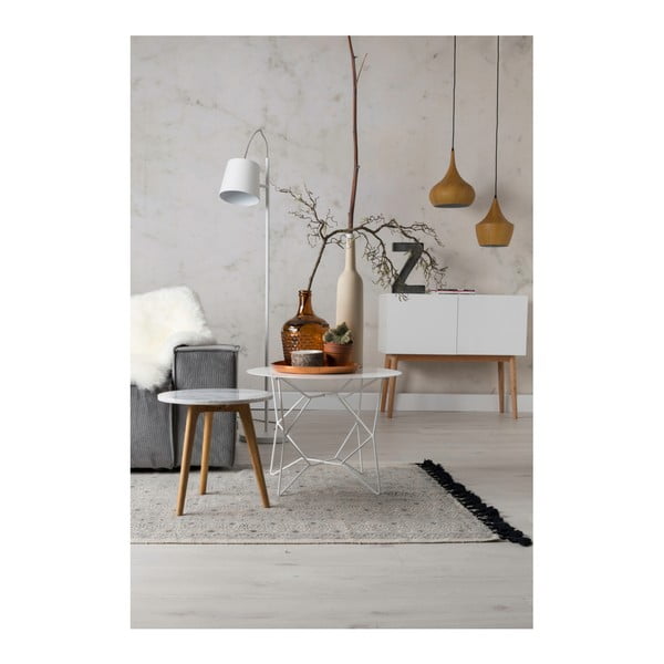 Odkládací stolek s deskou v dekoru kamene Zuiver, ⌀ 40 cm-image-1