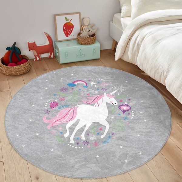 Šedý dětský koberec ø 120 cm Comfort – Mila Home-image-4