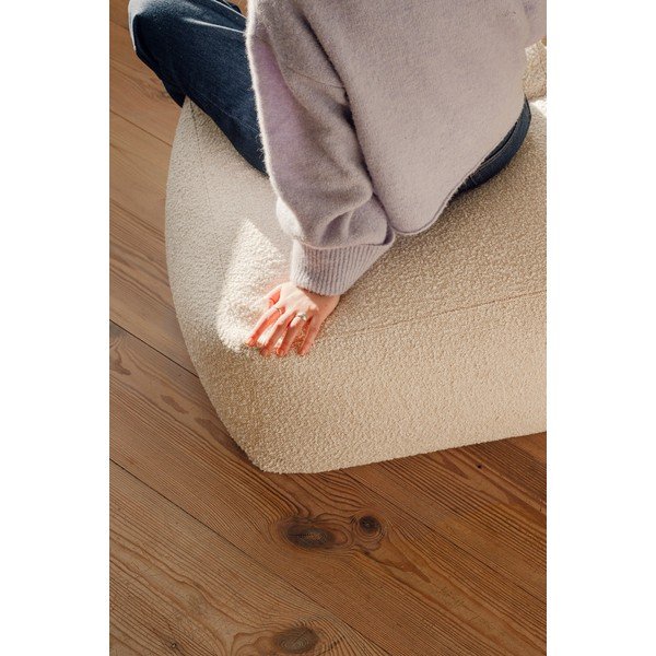 Béžový taburet z textilie bouclé Keno – noo.ma-image-4