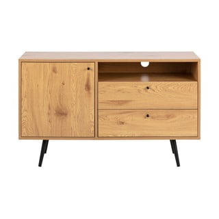 Černý TV stolek v dekoru dubu 124x75 cm Wilma - Actona