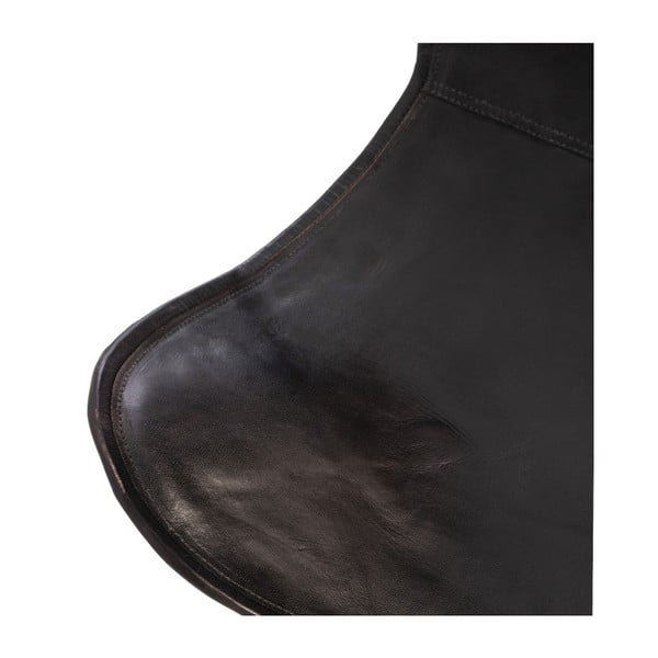 Černé kožené butterfly křeslo sømcasa Farfalla-image-1