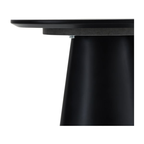 Konferenční stolek ve světle šedé a černé barvě s deskou v dekoru mramoru ø 45 cm Tango – Furnhouse-image-3