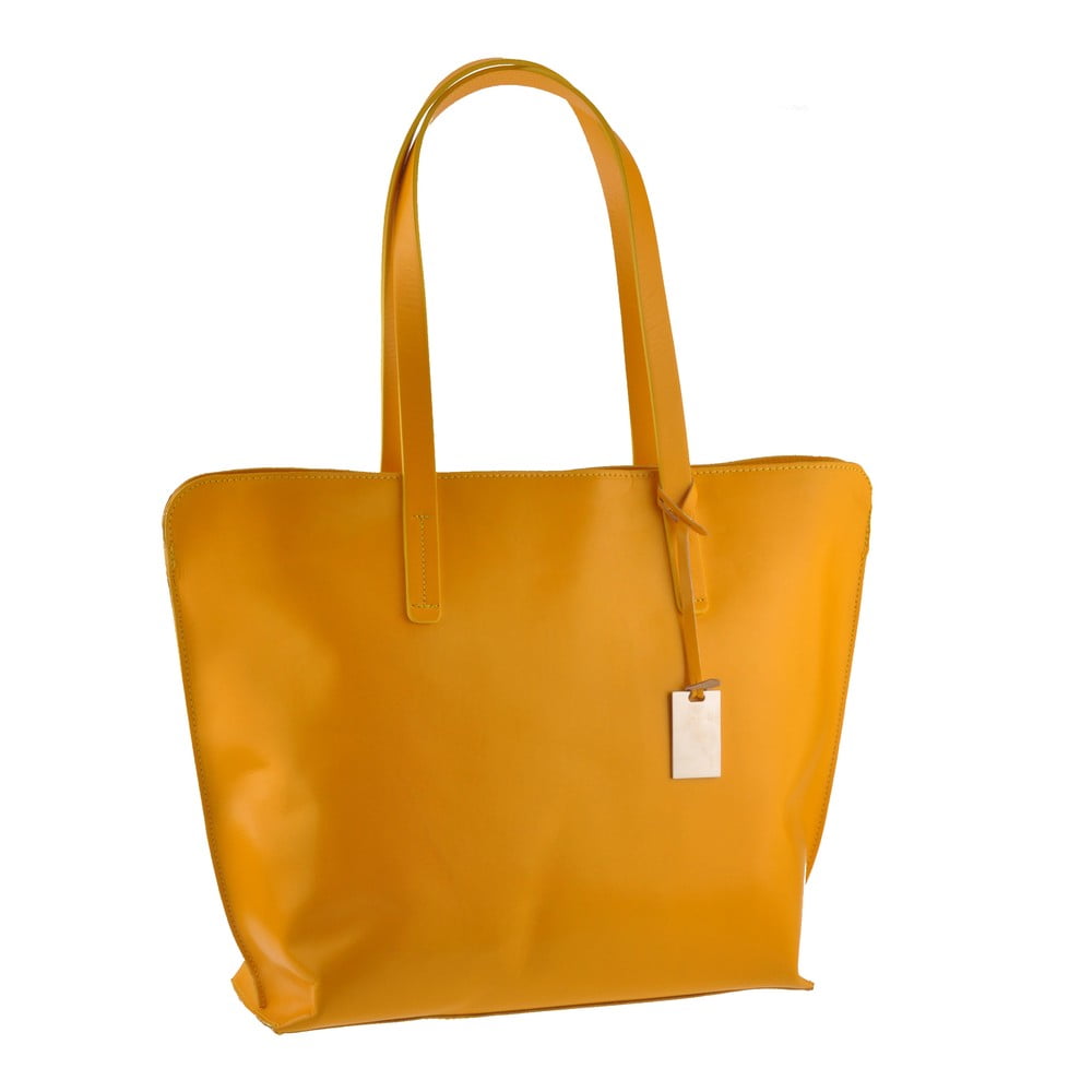 Žlutá kožená kabelka Florence Bags Vega