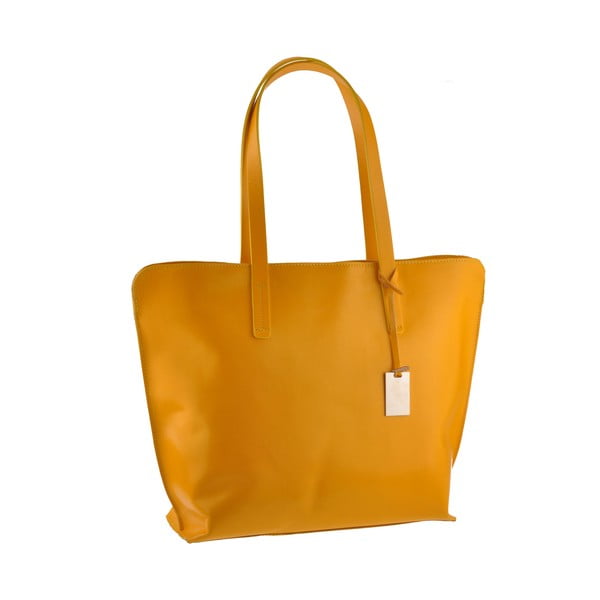Žlutá kožená kabelka Florence Bags Vega