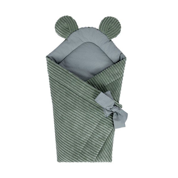 Zelená manšestrová dětská zavinovačka 35x65 cm – Meowbaby
