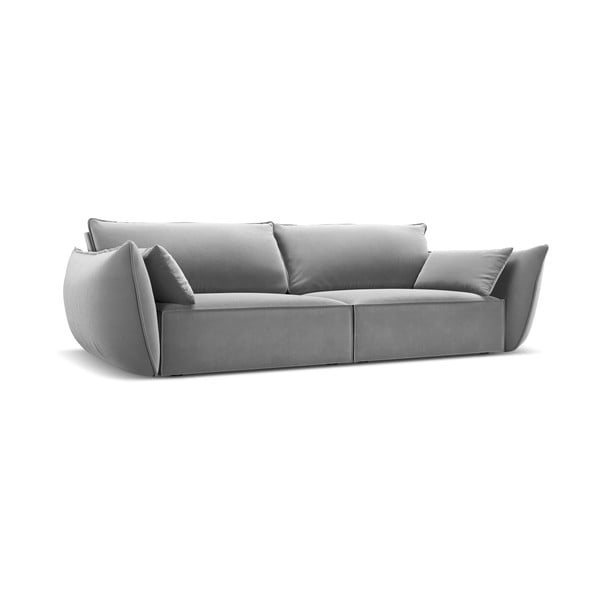 Světle šedá sametová pohovka 208 cm Vanda – Mazzini Sofas-image-2