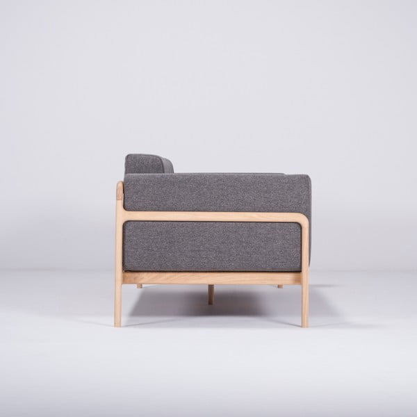 Tmavě šedá pohovka s konstrukcí z masivního dubového dřeva Gazzda Fawn, 210 cm-image-2