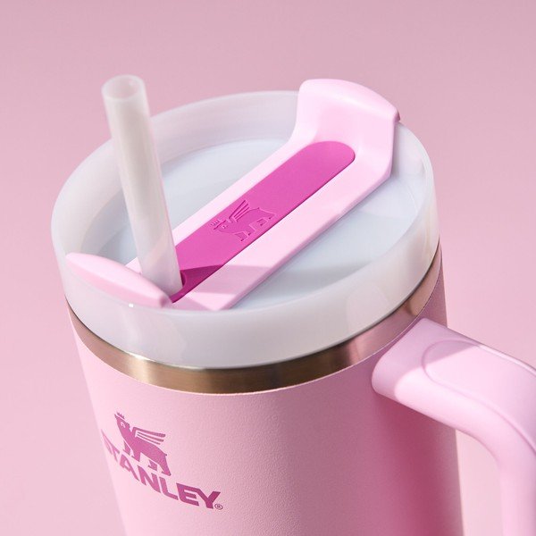 Růžová termoska s brčkem z nerezové oceli 1,18 l Quencher H2.0 FlowState Tumbler Cherry Blossom – Stanley-image-3