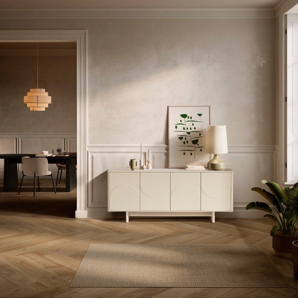 Krémová komoda 180x75x40 cm Solei – MOME-image-1