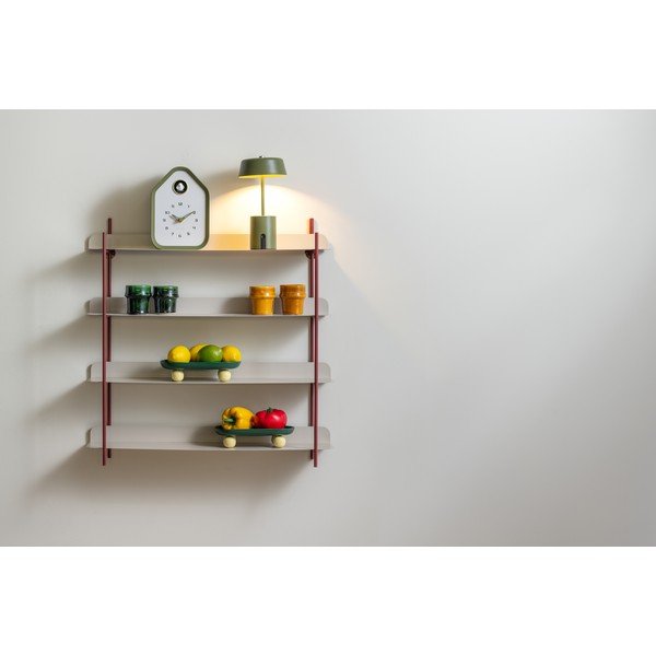 Vínová/šedá patrová kovová police 60 cm Reina Cuatro – PT LIVING-image-1