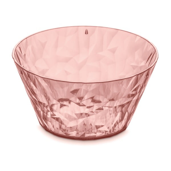 Lososově růžová plastová salátová mísa Tantitoni Crystal, 700 ml