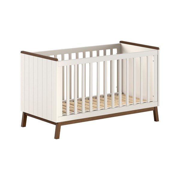 Béžová postýlka z borovicového dřeva s odnímatelným bokem/s nastavitelnou výškou 70x140 cm Sezane – Vipack