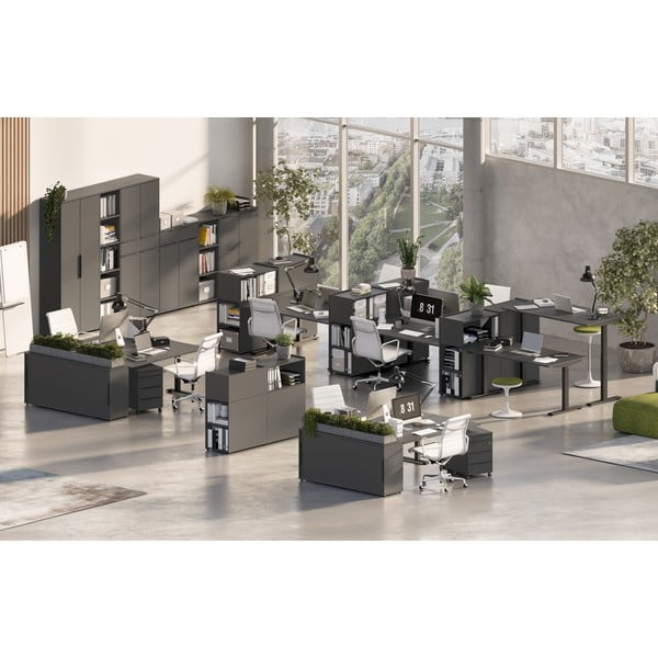 Antracitová vysoká komoda 81x120 cm Mailand – Germania-image-1