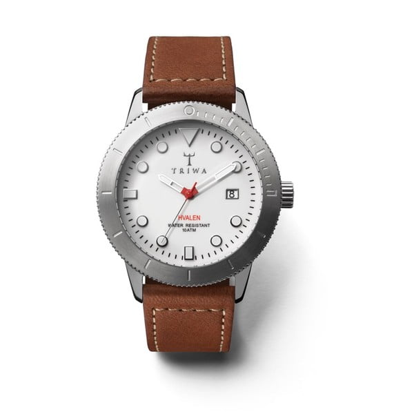 Unisex hodinky s hnědým koženým řemínkem Triwa Ivory Hvalen Ivory