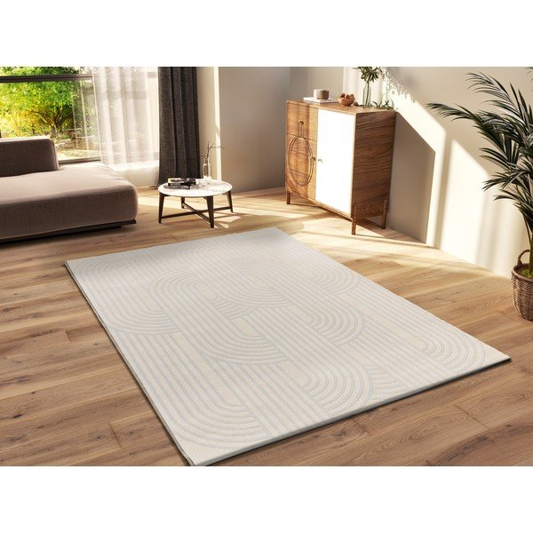 Koberec ve světle šedé a slonovinové barvě 160x230 cm Baresa – Universal-image-1