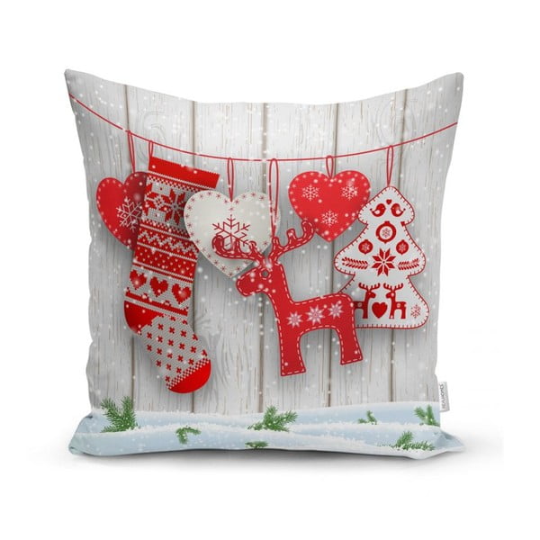 Sada 4 vánočních povlaků na polštář a běhounu na stůl Minimalist Cushion Covers Snowflakes-image-2
