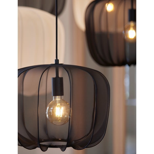 Černé závěsné svítidlo s textilním stínidlem ø 40 cm Plumeria – Light & Living-image-3