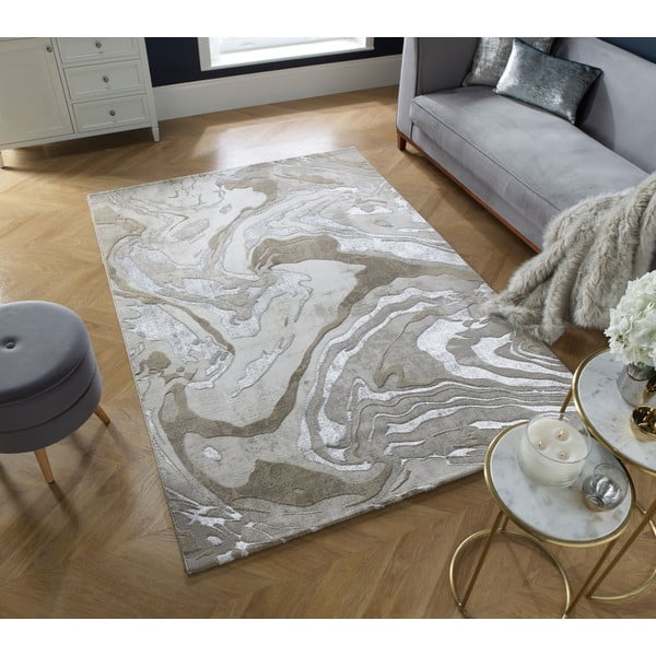 Béžový koberec 120x170 cm Marbled – Flair Rugs-image-1