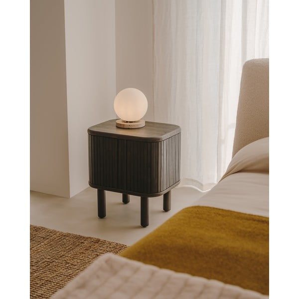 Tmavě hnědý noční stolek Mailen – Kave Home-image-1