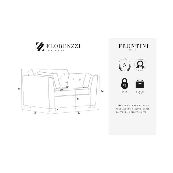 Krémové křeslo Florenzzi Frontini-image-2