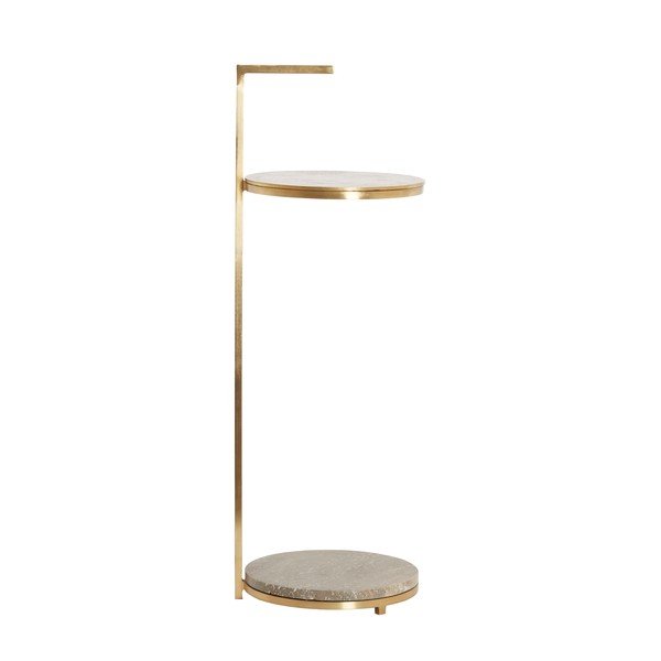 Kulatý odkládací stolek s mramorovou deskou  ø 26 cm Leda – Light & Living