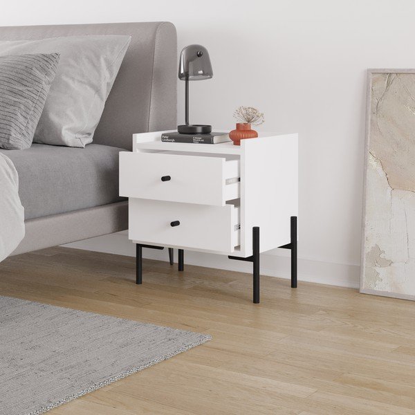 Bílý noční stolek Mayra – Marckeric-image-1