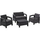 Tmavě šedý zahradní lounge set pro 4 Corfu – Keter