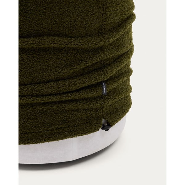 Zelený taburet z textilie bouclé Kaeli – Kave Home-image-2