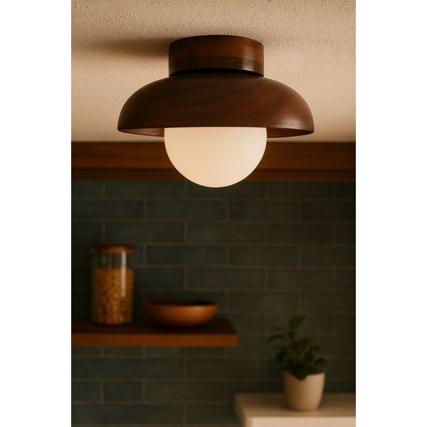 Hnědé stropní svítidlo se skleněným stínidlem ø 24 cm Elsa – Opviq lights-image-1