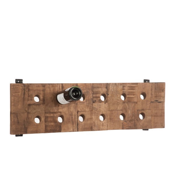 Dřevěný stojan na víno z mangového dřeva J-Line Winerack, 26 x 90 cm
