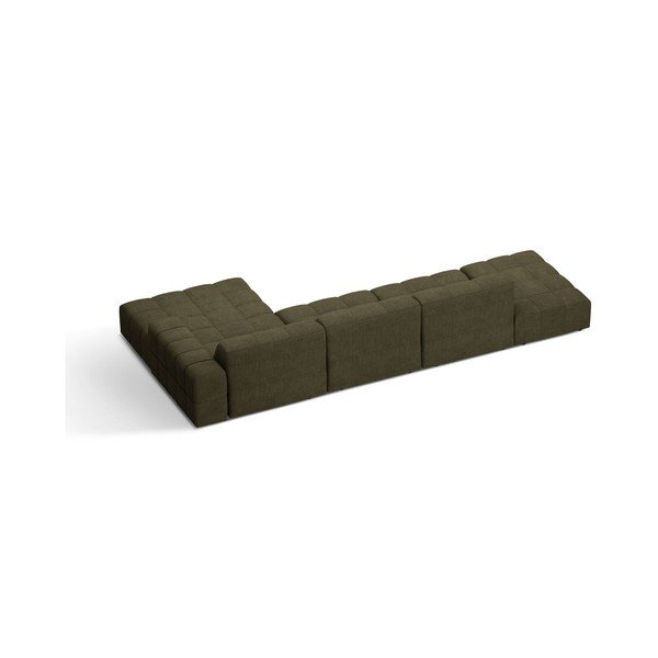 Khaki žinylková rohová pohovka (pravý roh/s lenoškou) Chicago – Cosmopolitan Design-image-2