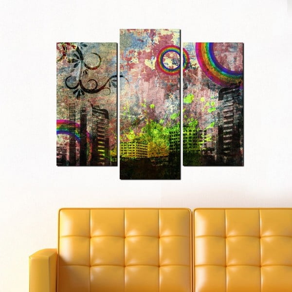 3dílný obraz Grunge City, 50 x 60 cm
