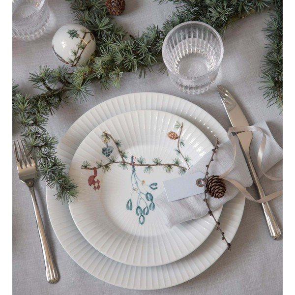 Bílý hluboký  porcelánový talíř s vánočním motivem ø 21 cm Hammershøi Christmas – Kähler Design-image-1