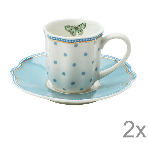 Porcelánový šálek na espresso s podšálkem Minitie od Lisbeth Dahl, 2 ks