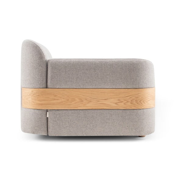 Světle šedý modul pohovky (pravý roh) ze směsi vlny a lnu Hugg – Gazzda-image-2