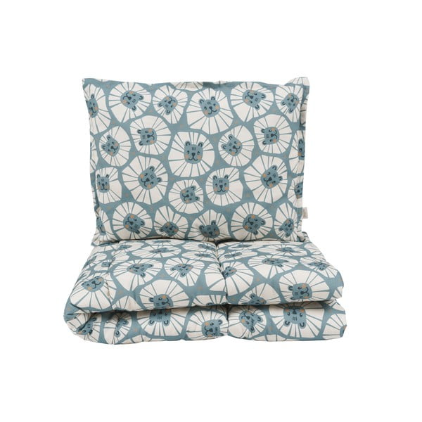 Modrá souprava do postýlky Denim Lions – Malomi Kids-image-2