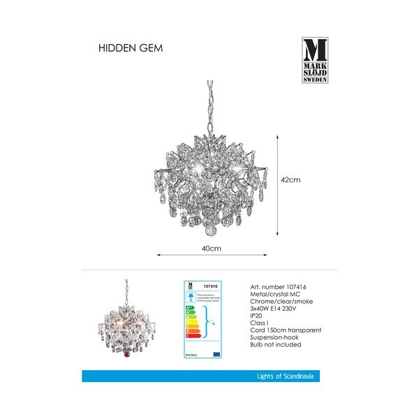 Chromované závěsné svítidlo Markslöjd Hidden, ⌀ 40 cm-image-3