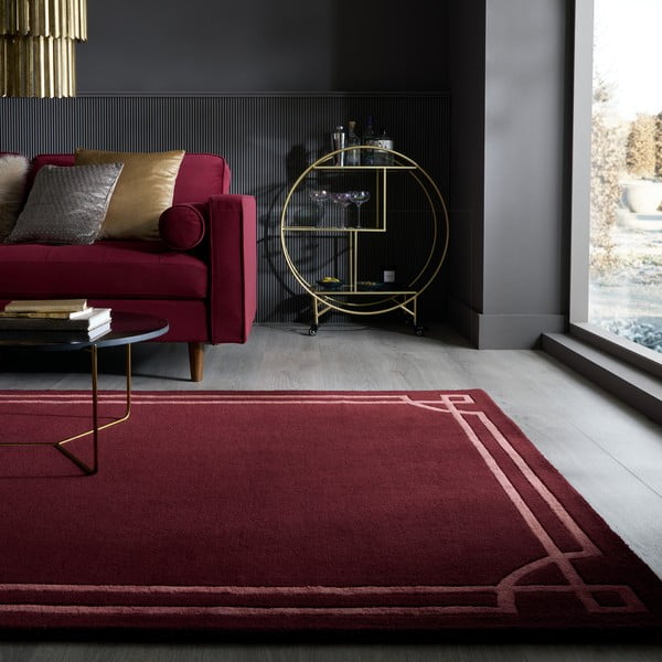 Vínový ručně tkaný vlněný koberec 160x230 cm Gatsby – Flair Rugs-image-1