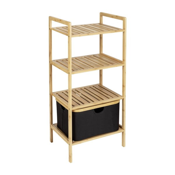 Černý/přírodní bambusový koupelnový regál 44x93,5 cm Ecori – Wenko-image-3